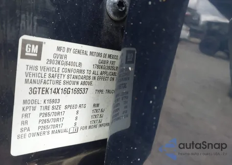 2006 GMC Sierra 1500 Work Truck from USA, damaged, VIN 3GTEK14X16G168537